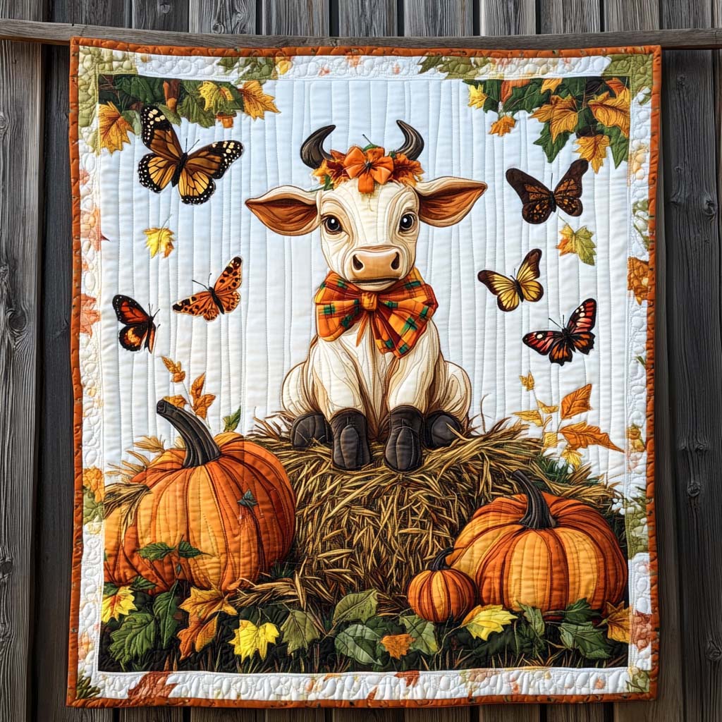 Autumn Butterflies Quilted Blanket - Throw (55" x 60")
