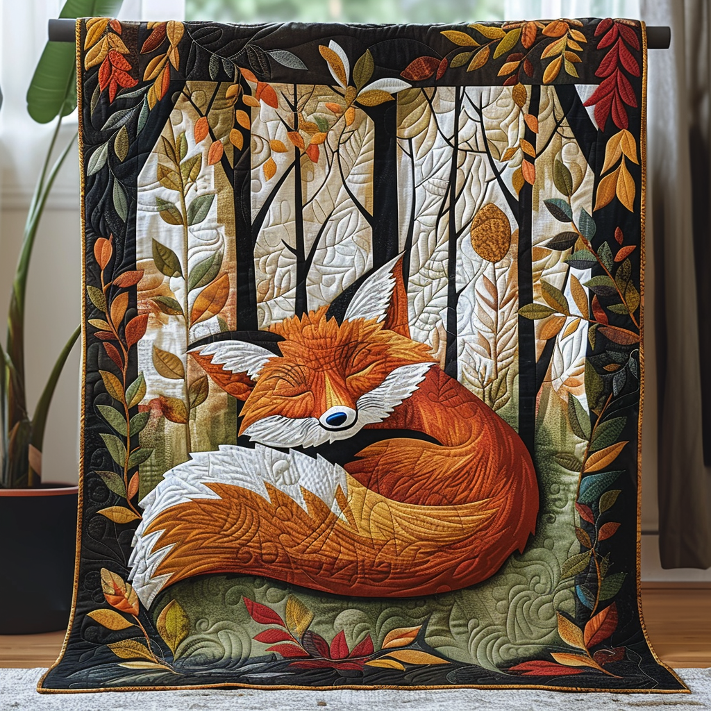 Autumn Ember Quilted Blanket - Throw (55" x 60")
