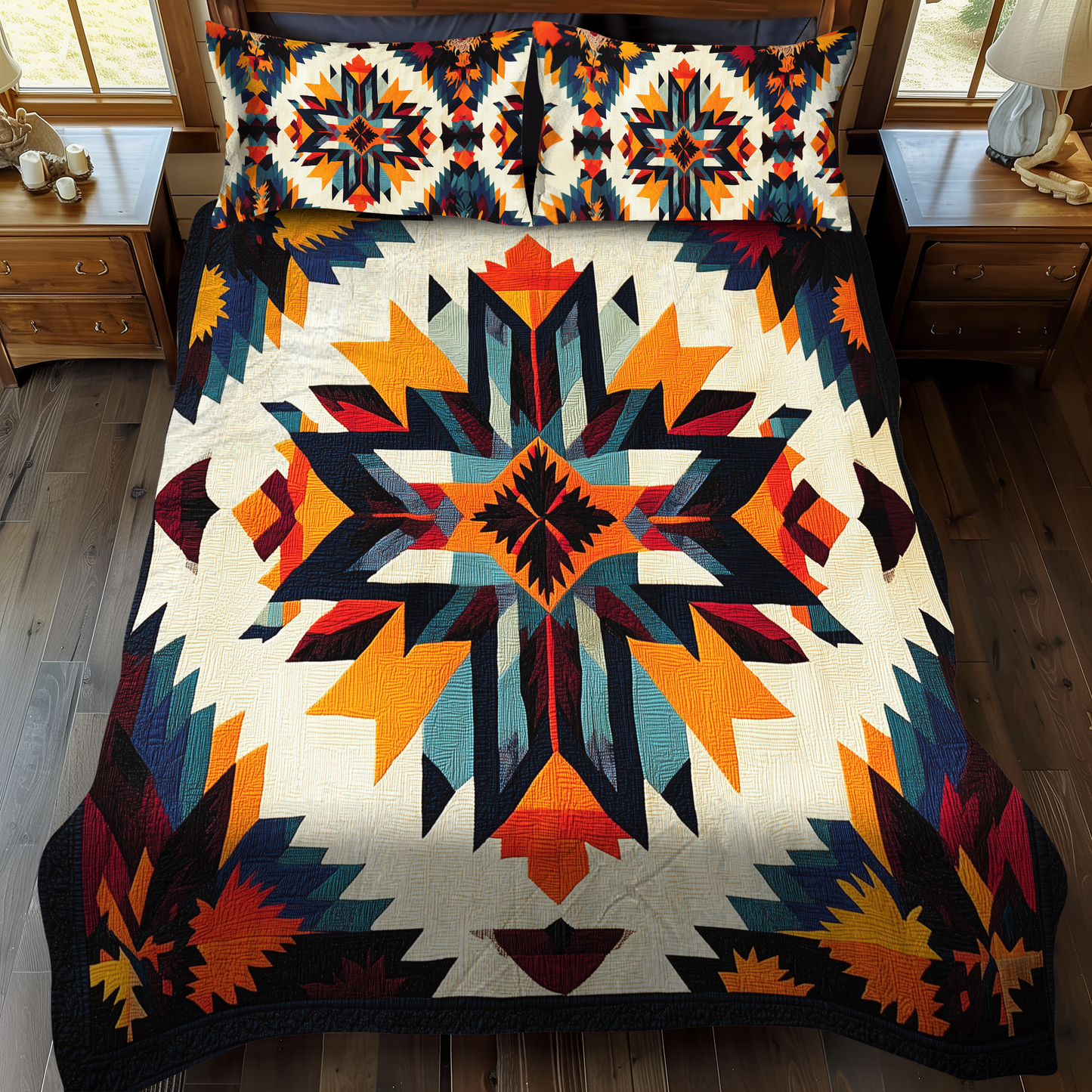 Autumn Fire 3-Piece Quilted Bedding Set - Single (59" x 70")