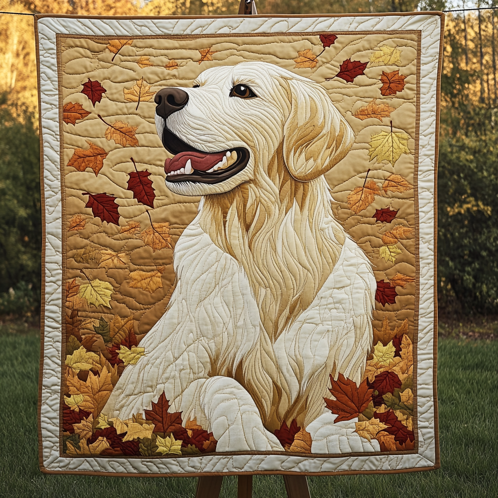 Autumn Gold Quilted Blanket - Throw (55" x 60")