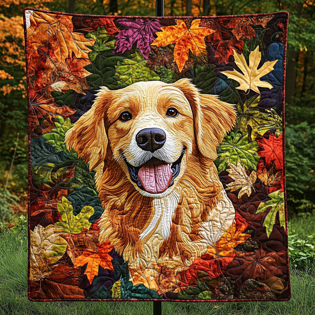 Autumn Gold Quilted Blanket - Throw (55" x 60")