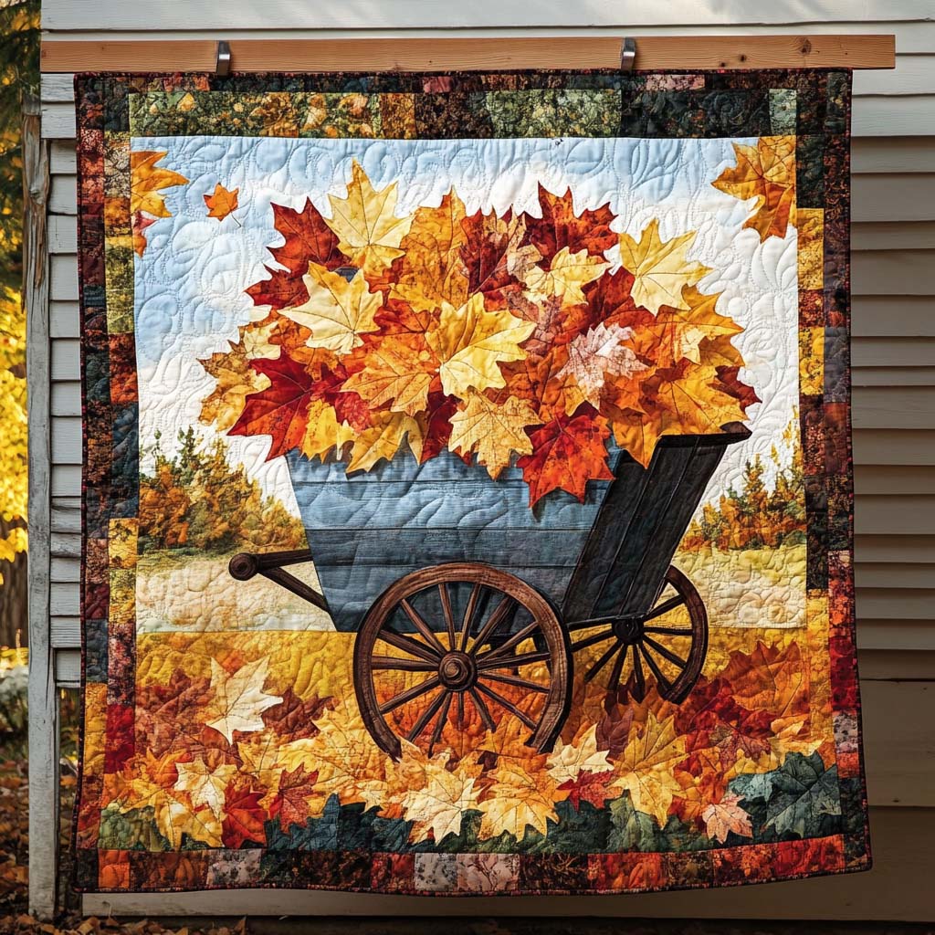 Autumn Golden Harvest Quilted Blanket - Throw (55" x 60")