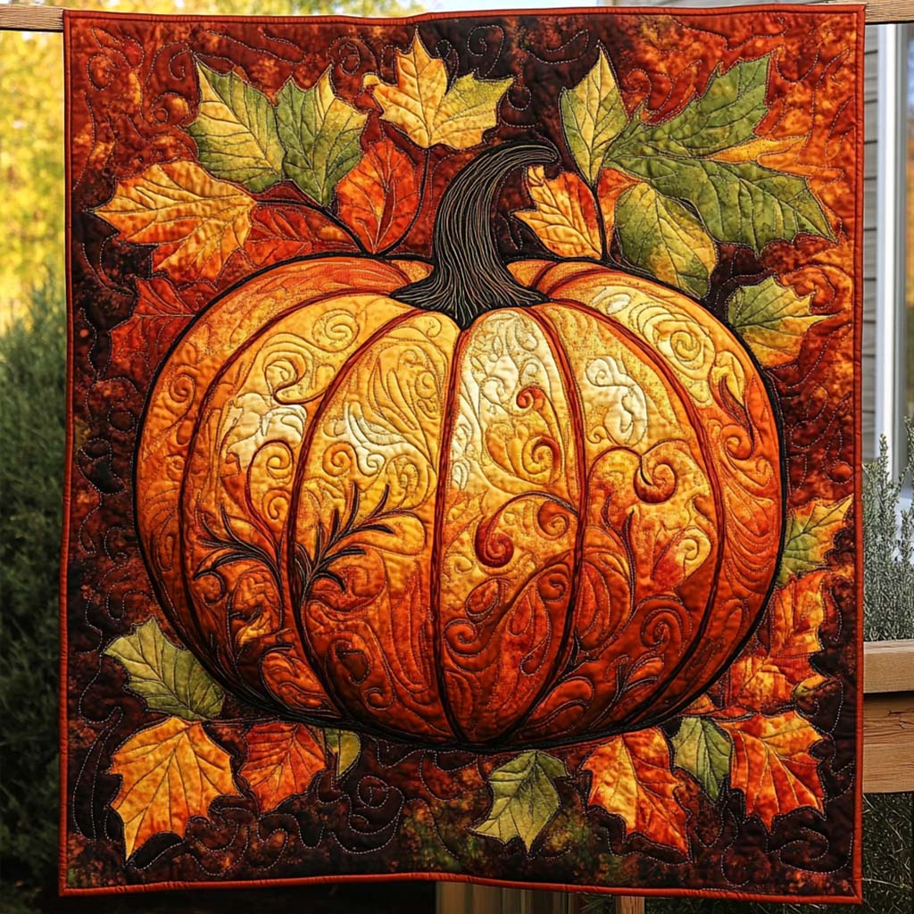Autumn Harvest Quilted Blanket - Throw (55" x 60")