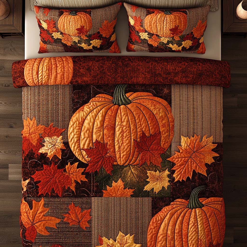 Autumn Homestead Joy 3-Piece Quilted Bedding Set - Single (59" x 70")