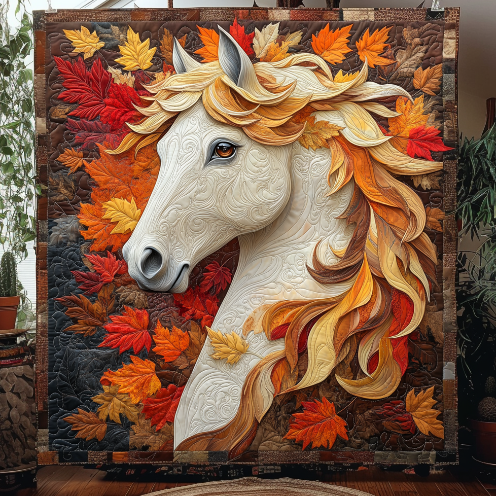 Autumn Horse Quilted Blanket - Throw (55" x 60")