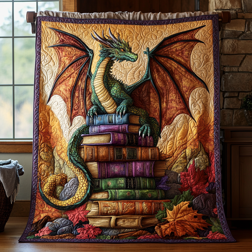 Autumn Inferno Quilted Blanket - Throw (55" x 60")