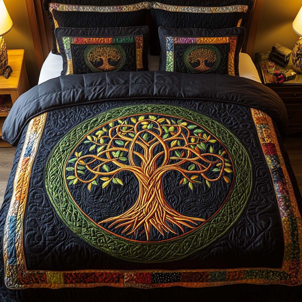 Autumn Majesty 3-Piece Quilted Bedding Set - Single (59" x 70")