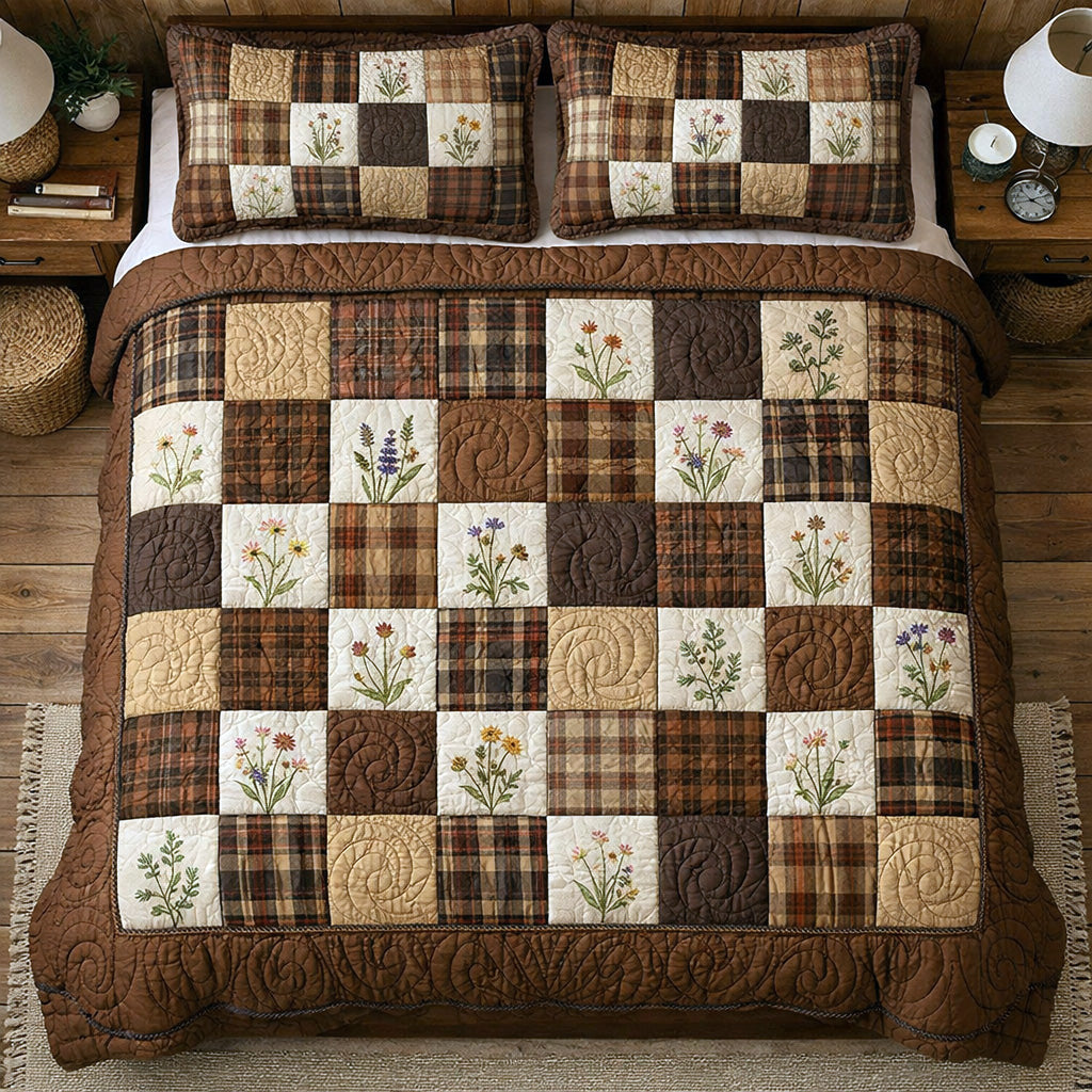 Autumn Patch 3-Piece Quilted Bedding Set - Single (59" x 70")