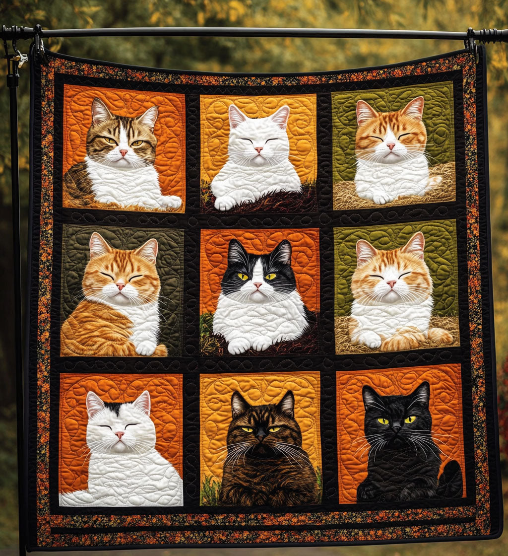 Autumn Patch Paws Quilted Blanket - Throw (55" x 60")