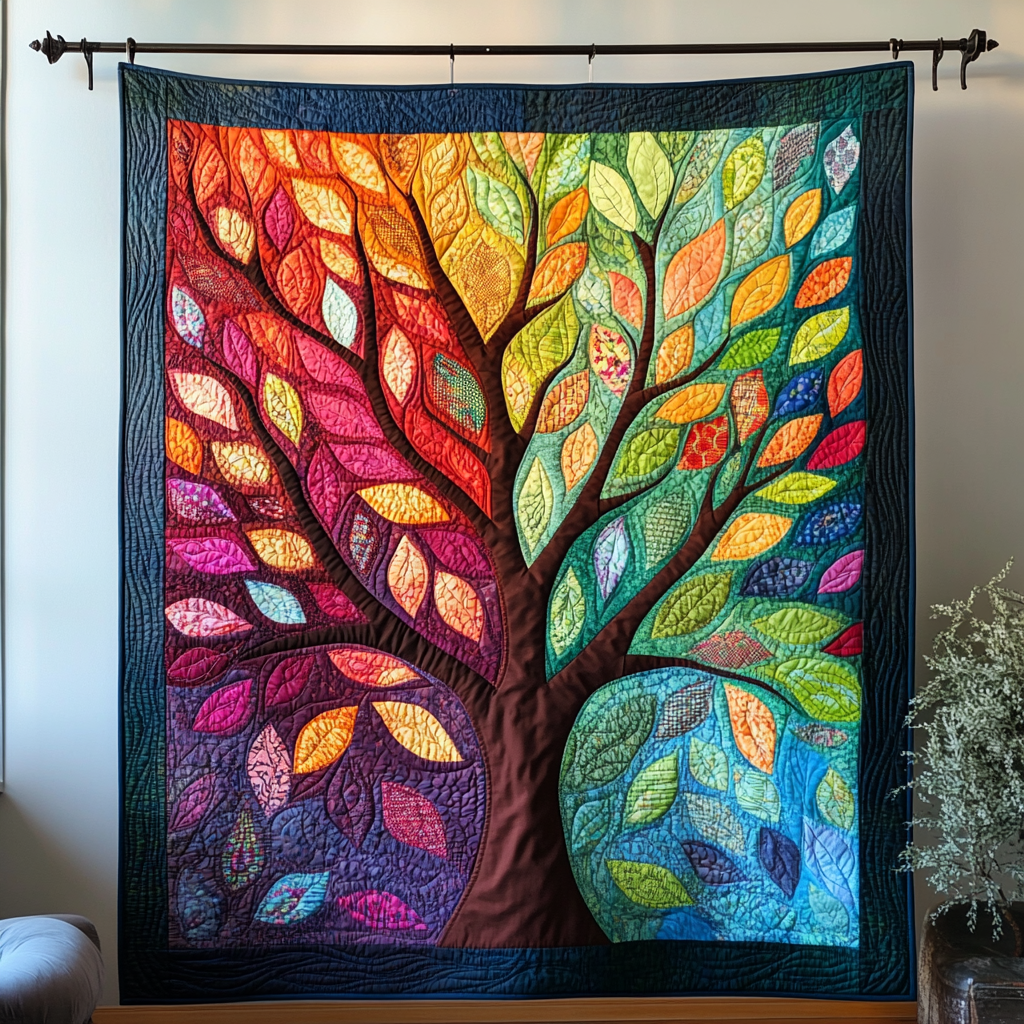 Autumn Radiance Quilted Blanket - Throw (55" x 60")
