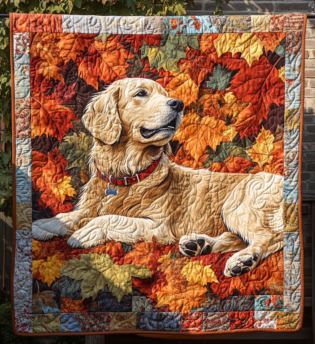 Autumn Retriever Moments Quilted Blanket - Throw (55" x 60")