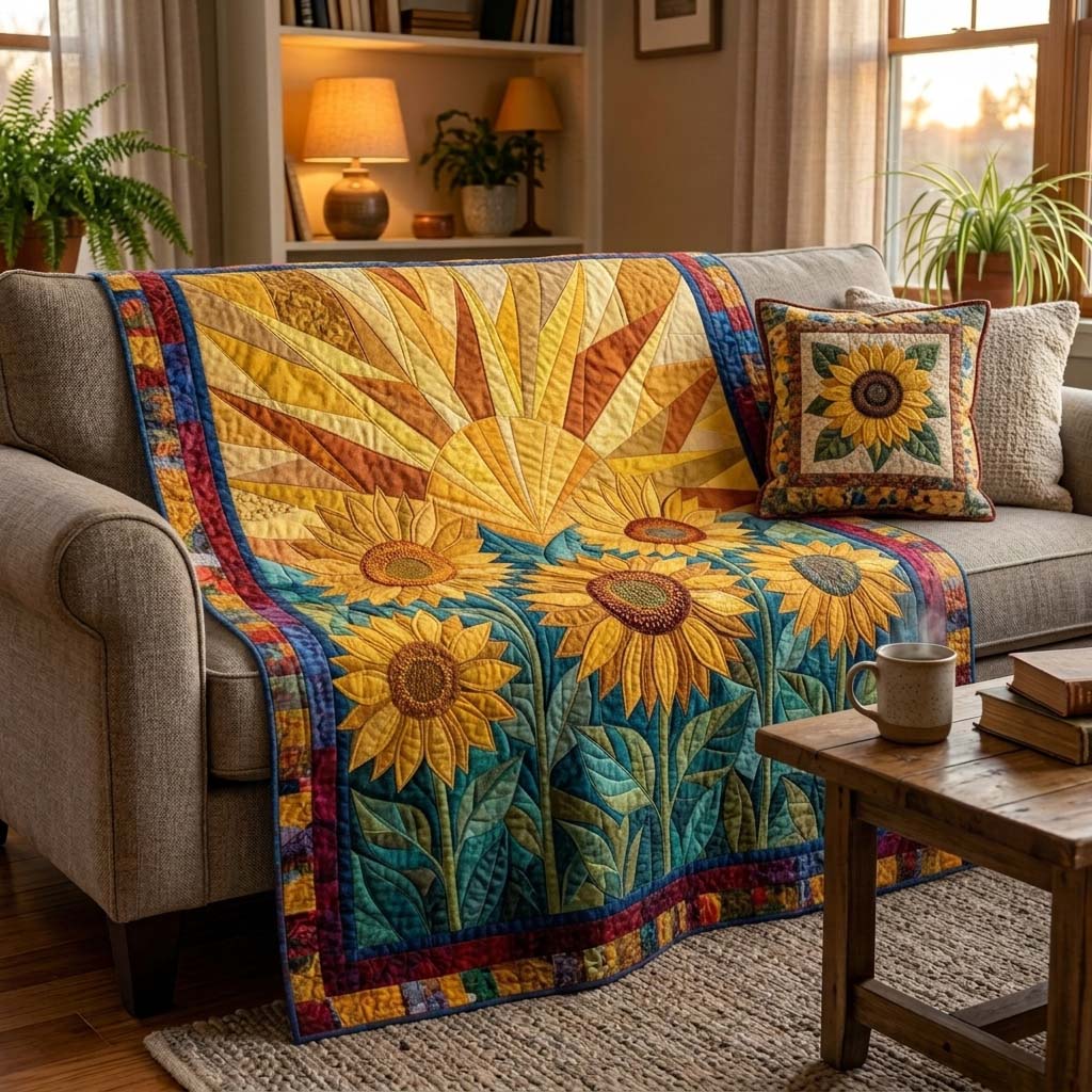 Autumn Sunflower Quilted Blanket - Baby (30" x 40") - Pack 1