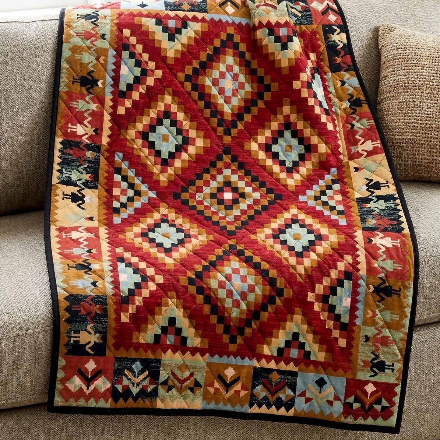 Aztec Flame Quilted Blanket - Baby (30" x 40") - Pack 1