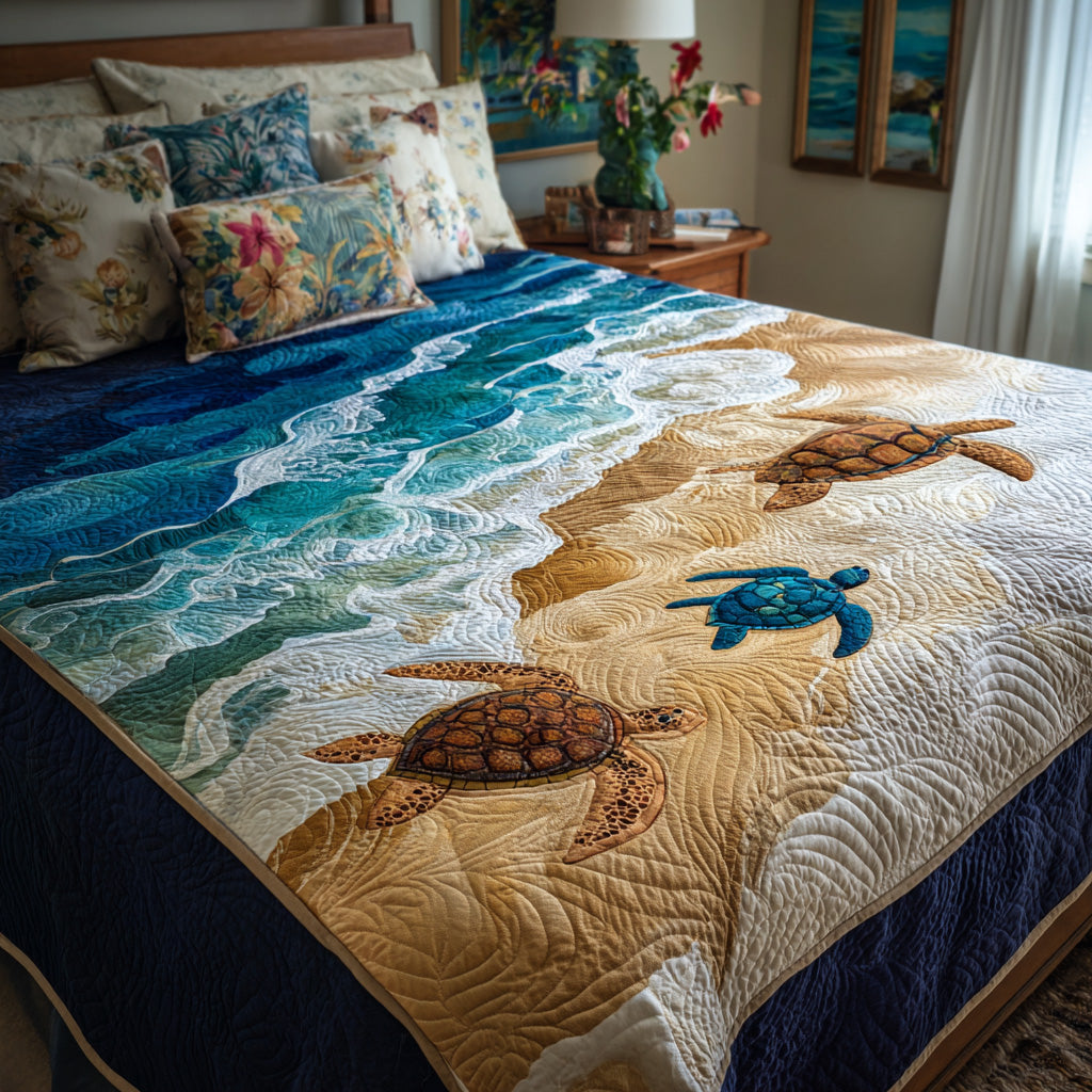 Azure Current Turtle Quilted Blanket - Baby (30" x 40") - Pack 1