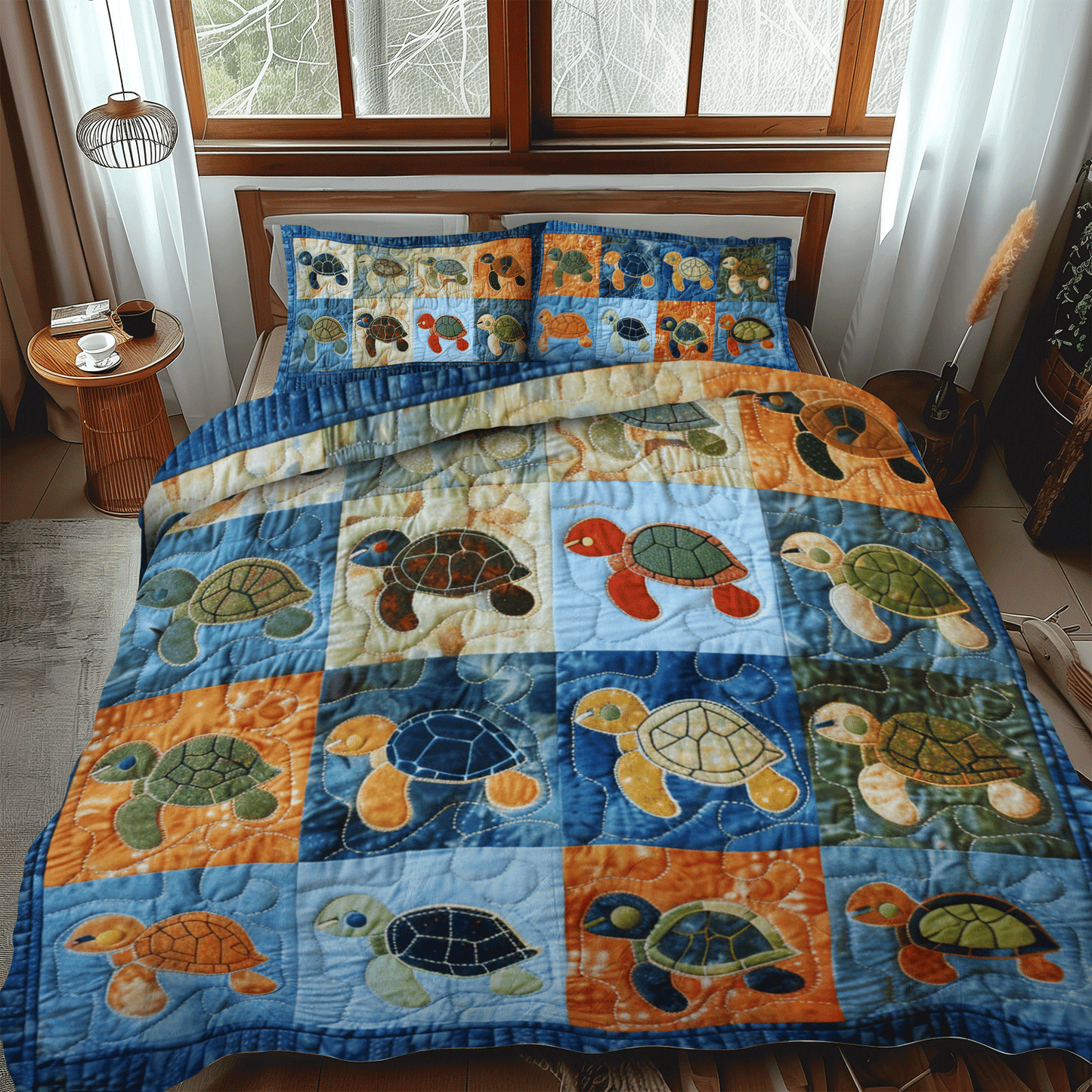 Baby Turtle 3-Piece Quilted Bedding Set - Single (59" x 70")