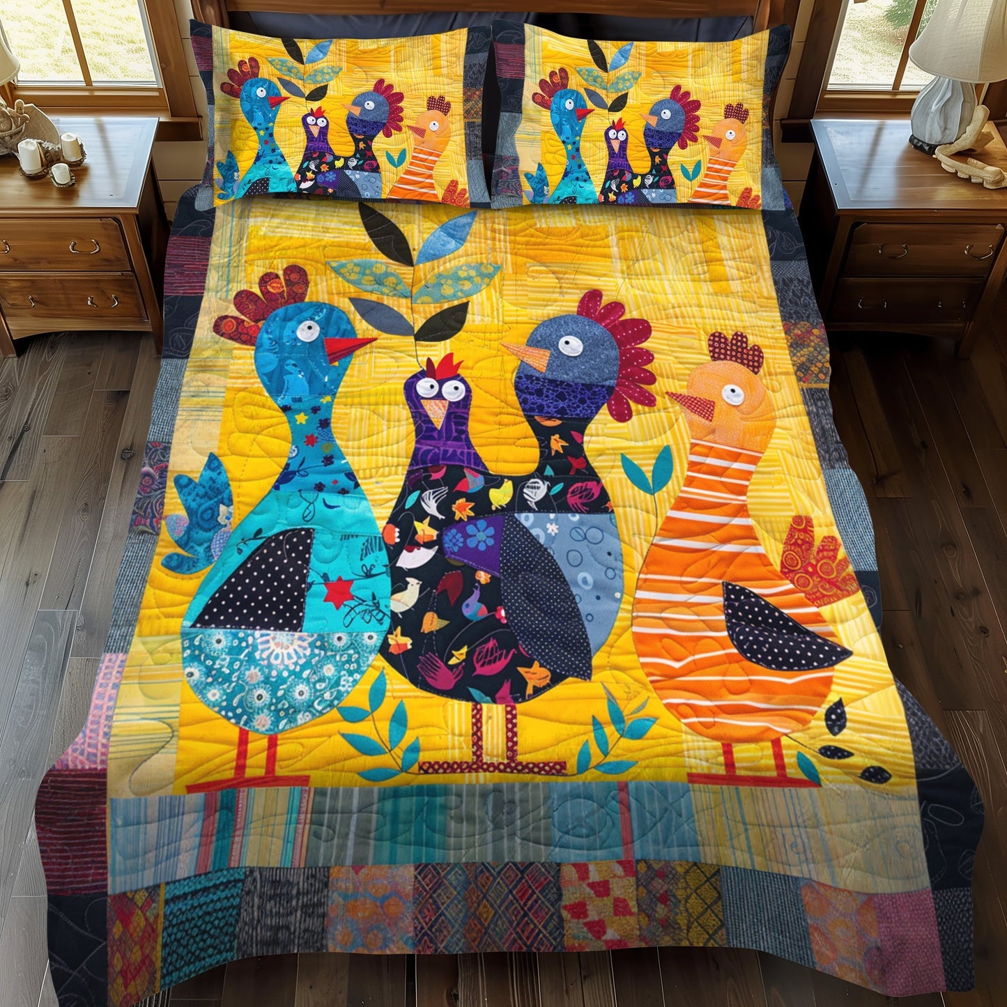Barnyard Squad 3-Piece Quilted Bedding Set - Single (59" x 70")