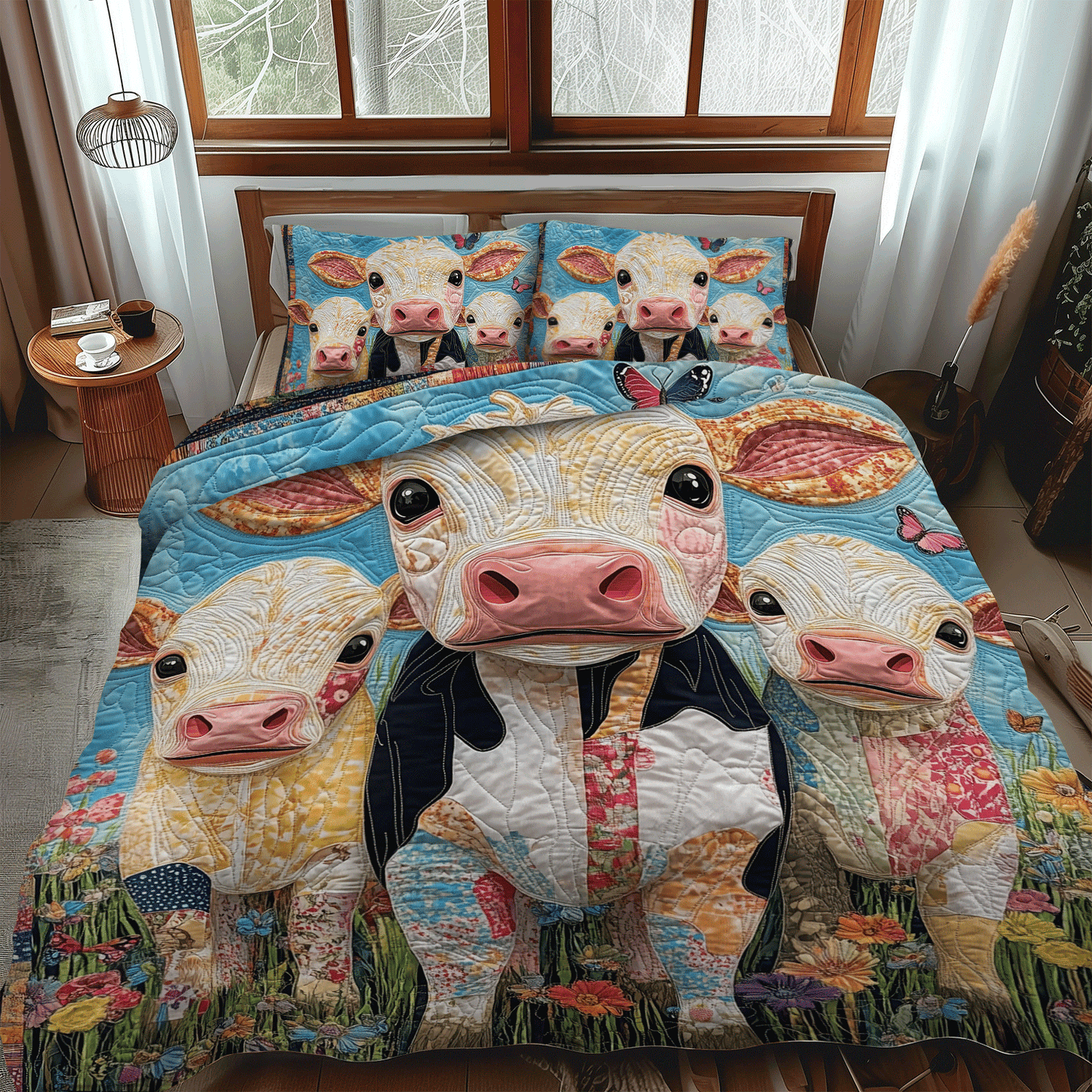Barnyard Babies 3-Piece Quilted Bedding Set - Single (59" x 70")