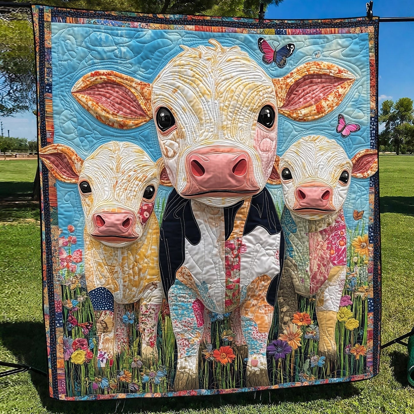 Barnyard Babies Quilted Blanket - Throw (55" x 60")