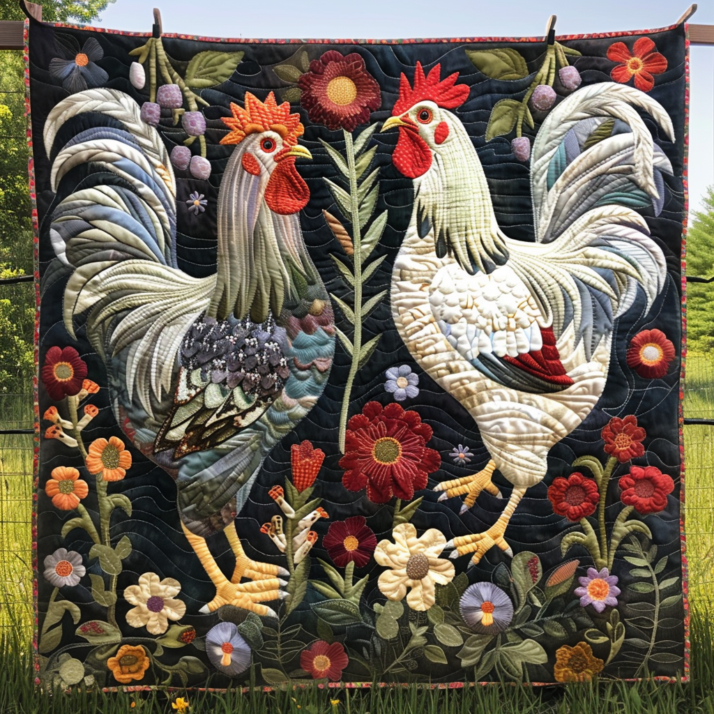 Barnyard Beauties Quilted Blanket - Throw (55" x 60")