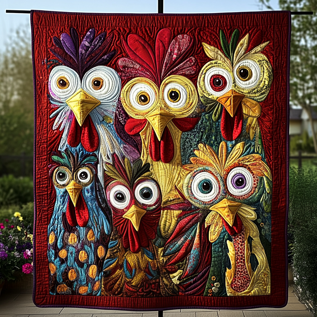 Barnyard Beauties Quilted Blanket - Throw (55" x 60")