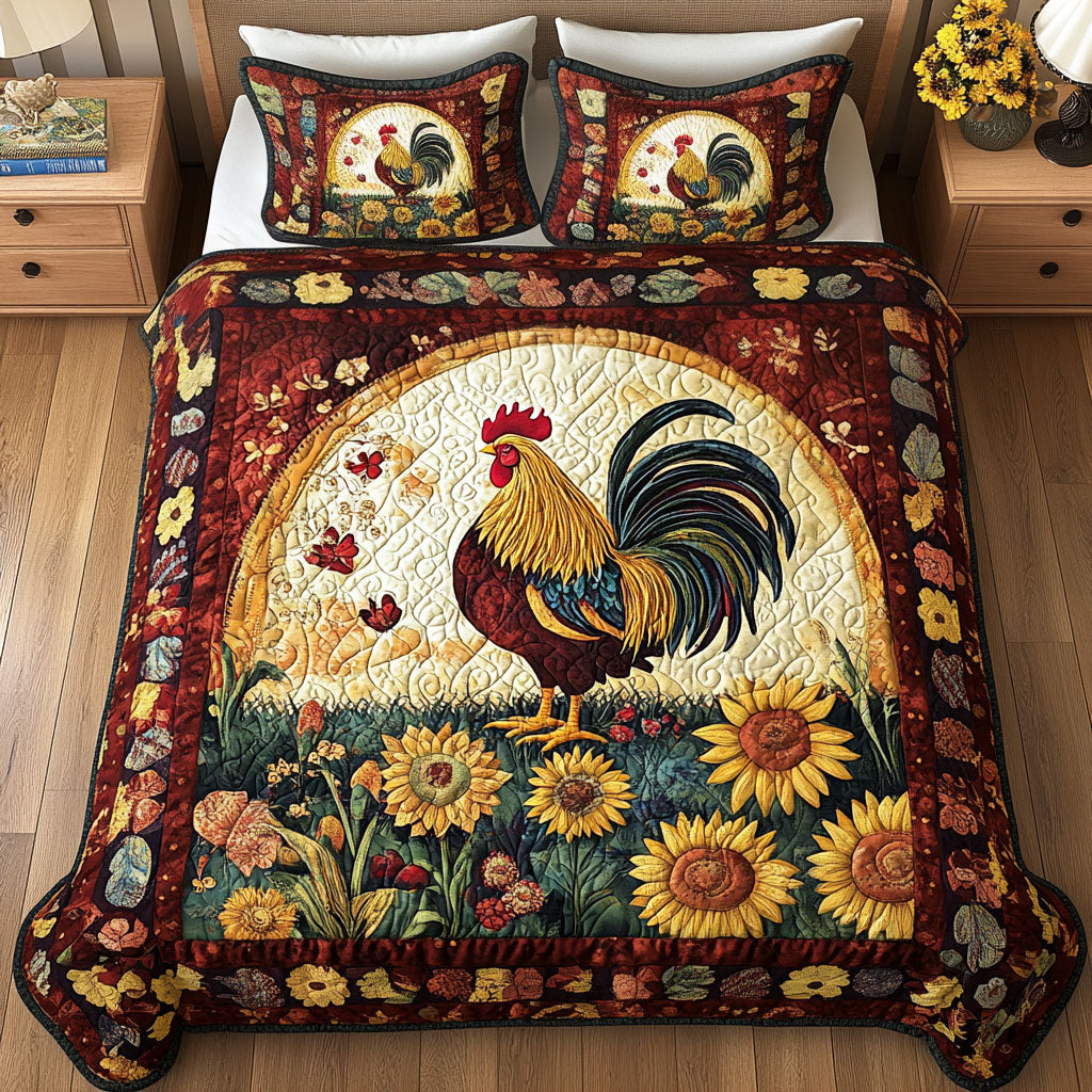 Barnyard Beauty 3-Piece Quilted Bedding Set - Single (59" x 70")
