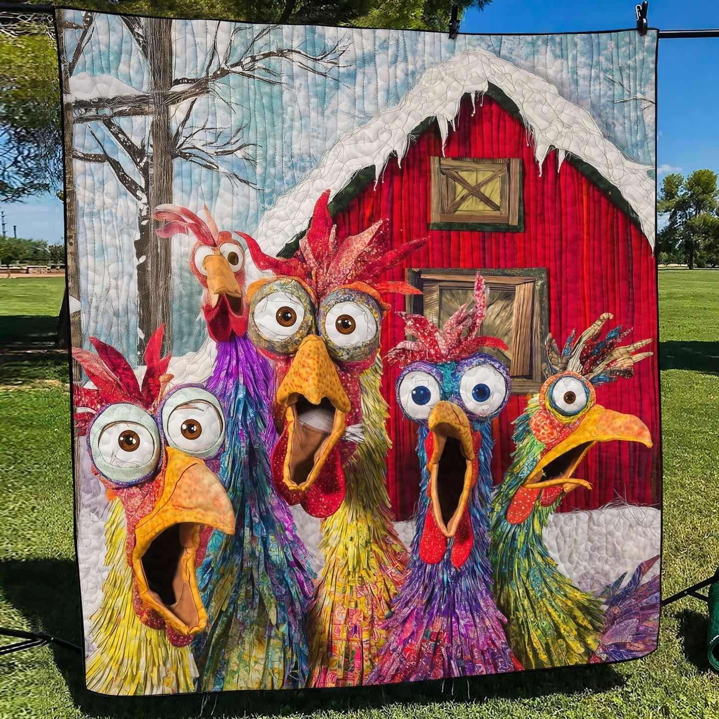 Barnyard Bunch Quilted Blanket - Throw (55" x 60")
