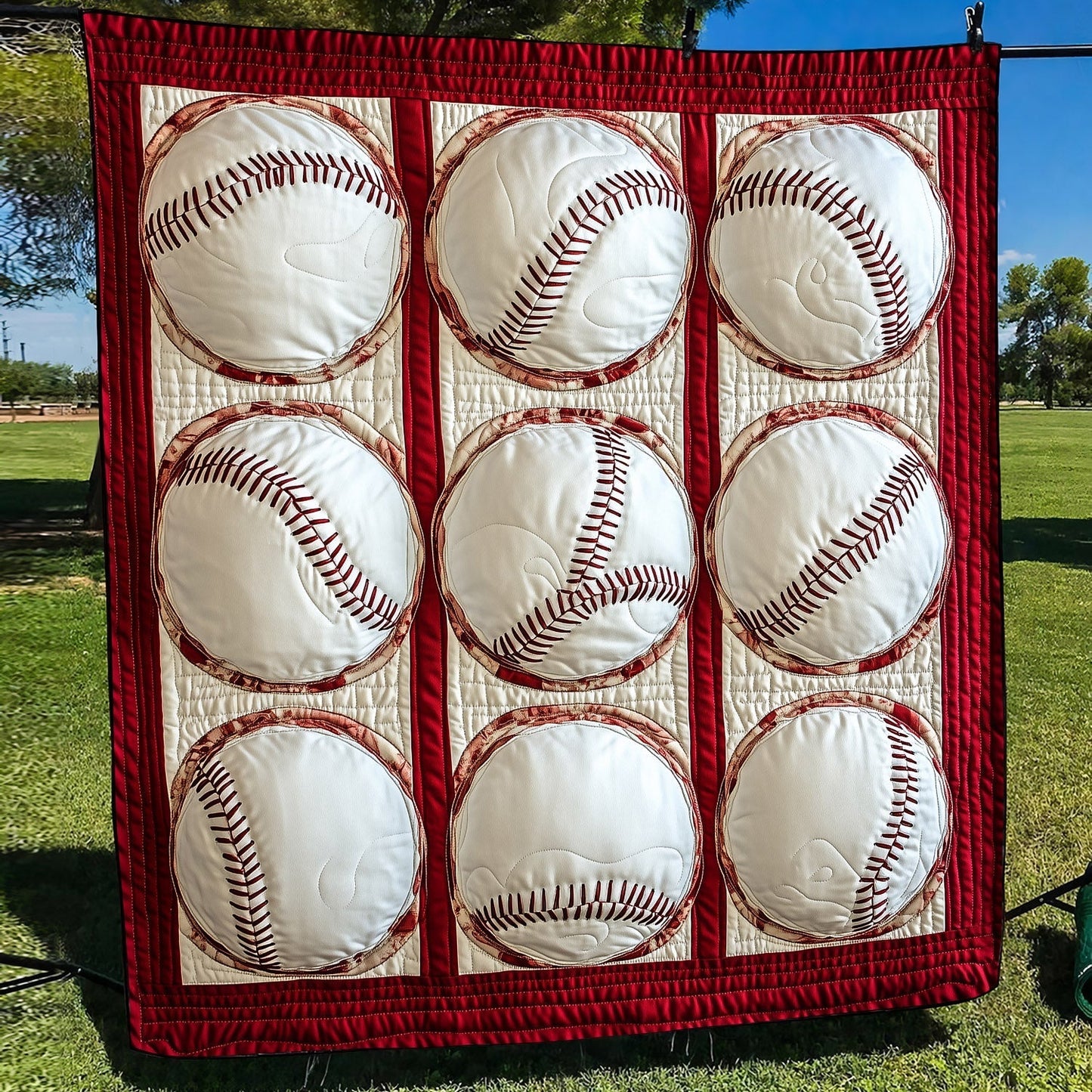Baseball Bliss Quilted Blanket - Throw (55" x 60")