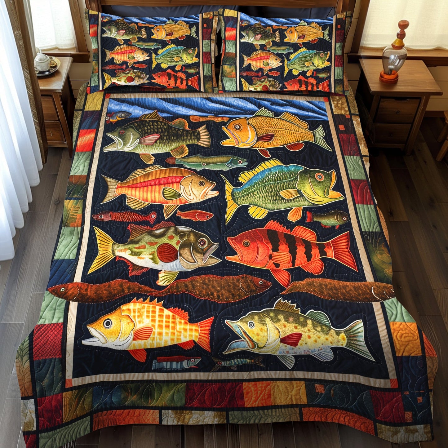 Bass Beats 3-Piece Quilted Bedding Set - Single (59" x 70")