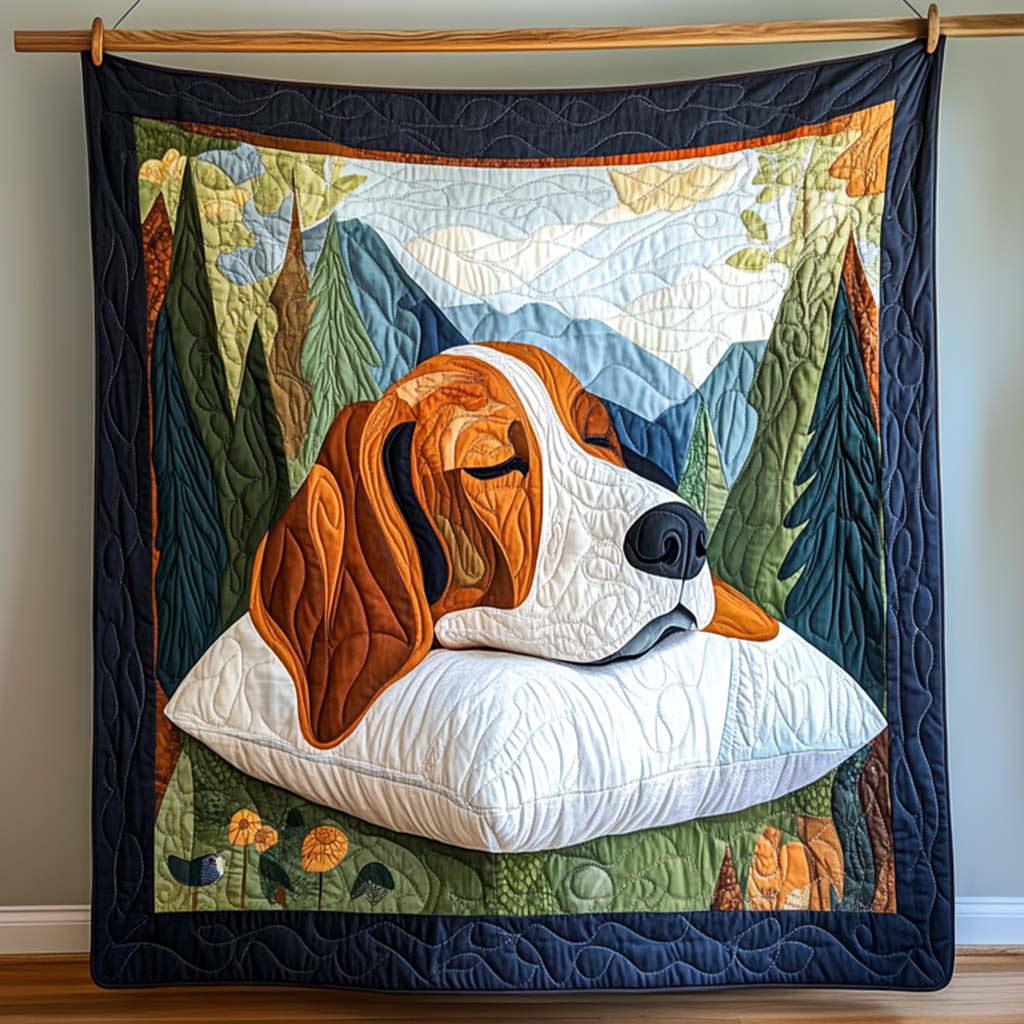 Basset Buddy Quilted Blanket - Throw (55" x 60")