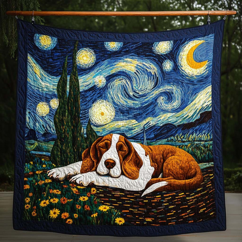 Basset Companion Quilted Blanket - Throw (55" x 60")