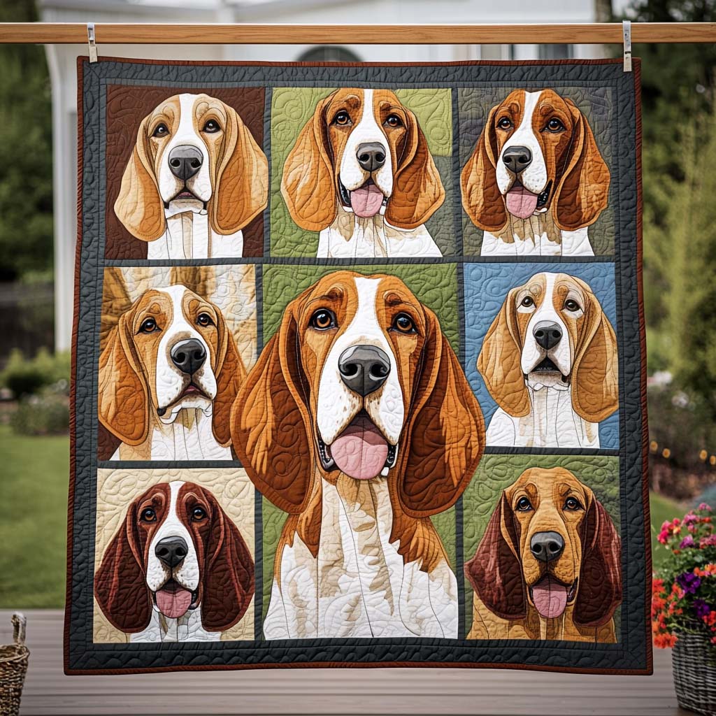 Basset Love Quilted Blanket - Throw (55" x 60")
