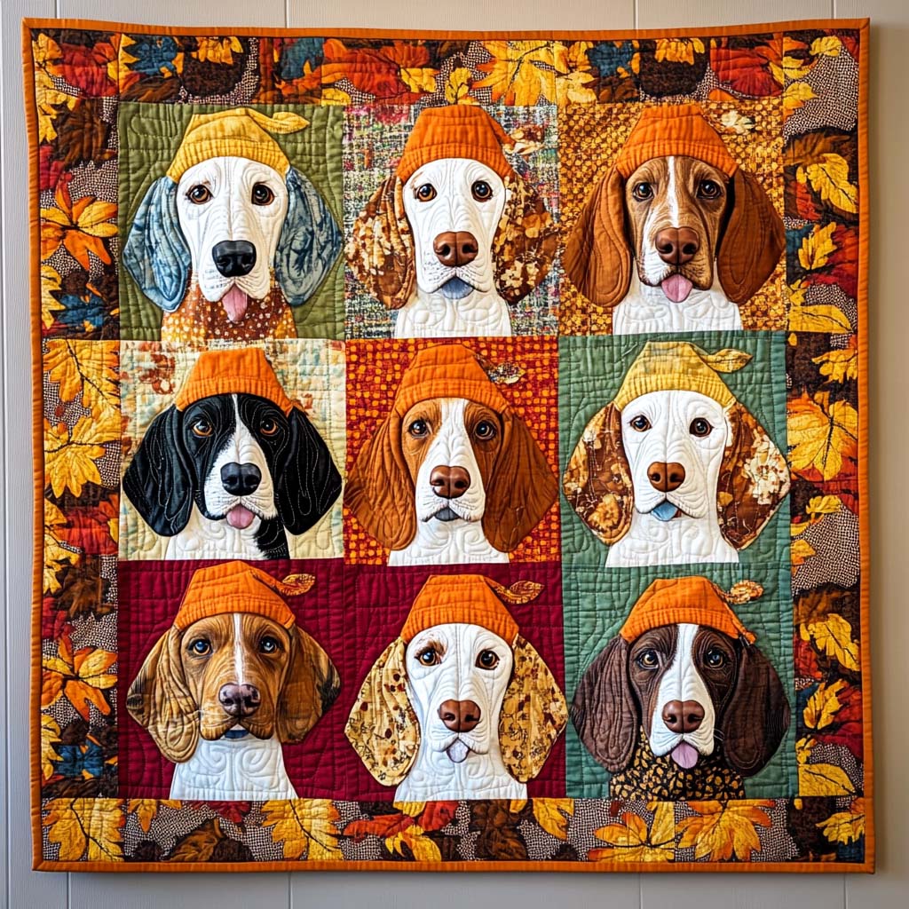 Basset Paws Quilted Blanket - Throw (55" x 60")