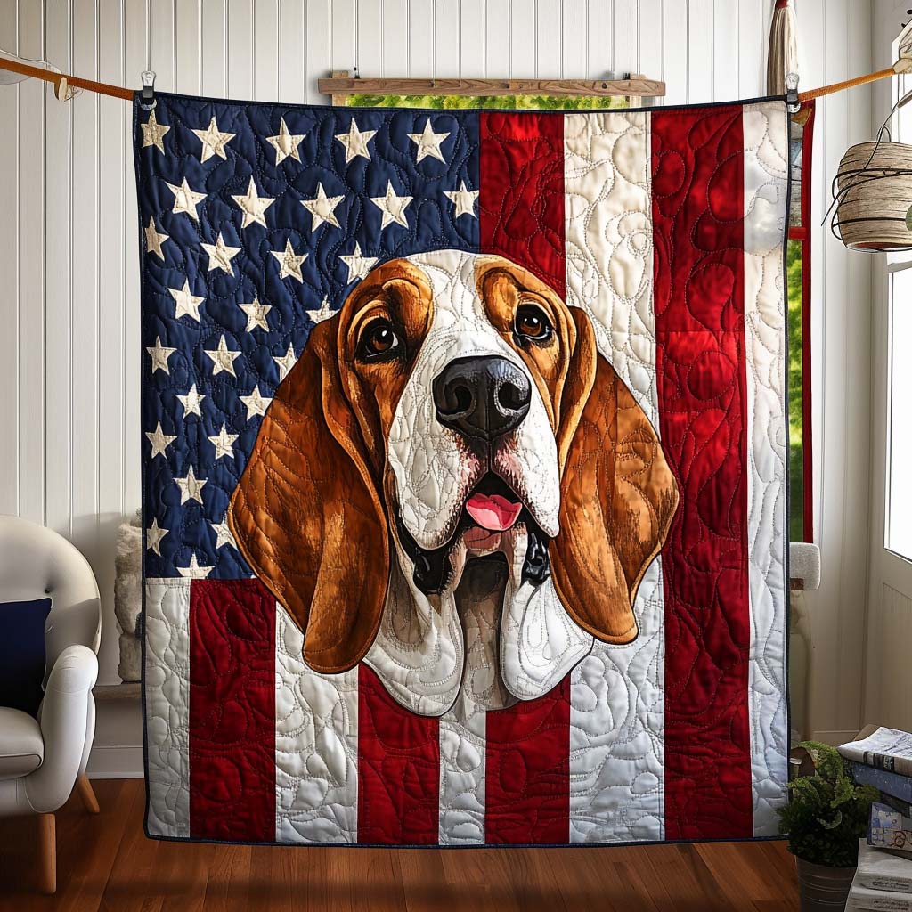 Basset Snuggle Quilted Blanket - Throw (55" x 60")