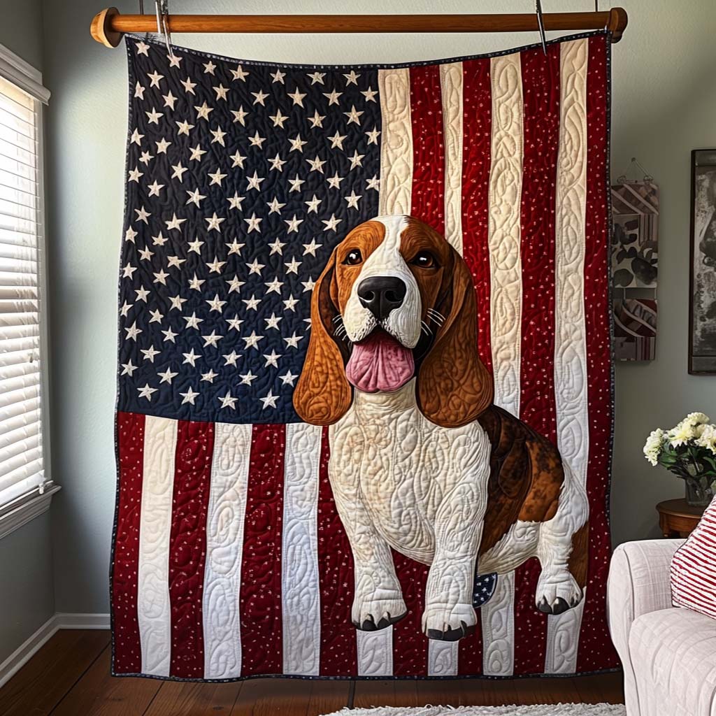 Basset Spirit Quilted Blanket - Throw (55" x 60")