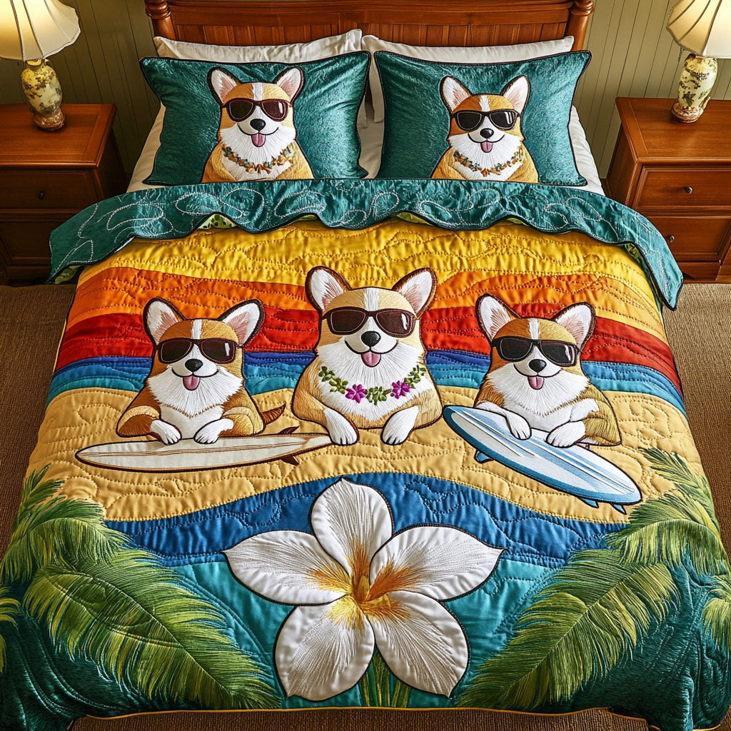 Beach Buddies Trio 3-Piece Quilted Bedding Set - Single (59" x 70")