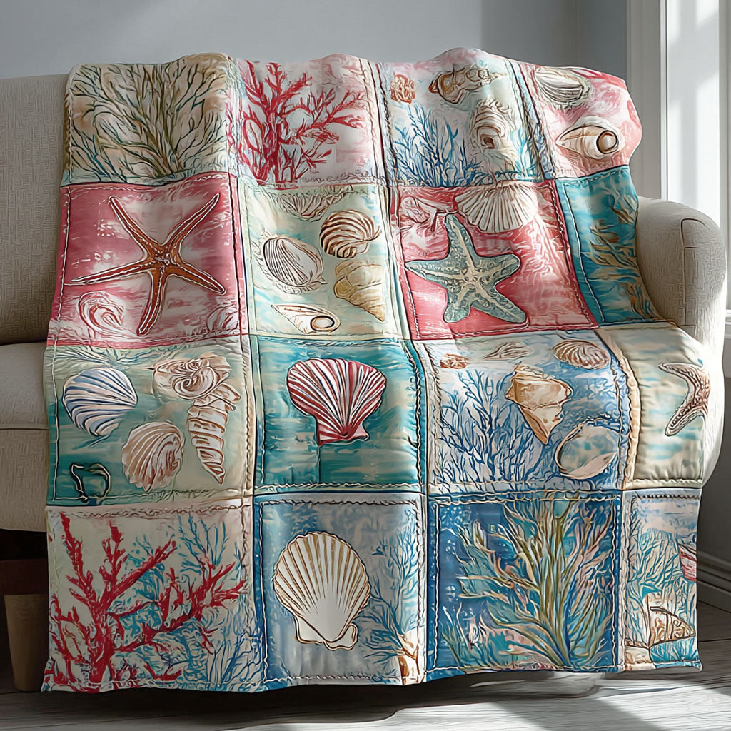 Beach Shells Quilted Blanket - Baby (30" x 40") - Pack 1