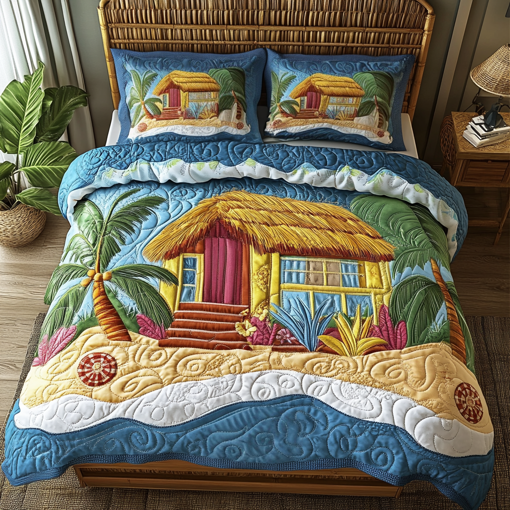 Beachfront Bliss 3-Piece Quilted Bedding Set - Single (59" x 70")
