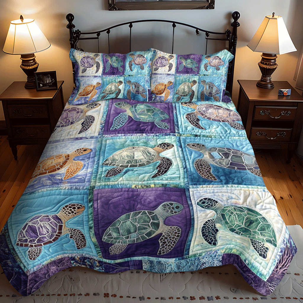 Beachfront Harmony 3-Piece Quilted Bedding Set - Single (59" x 70")