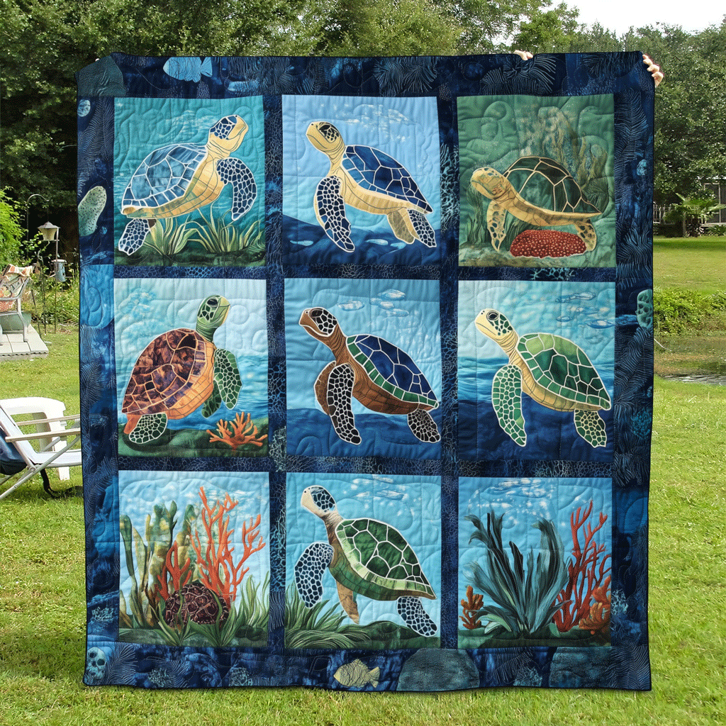 Beachfront Harmony Quilted Blanket - Throw (55" x 60")