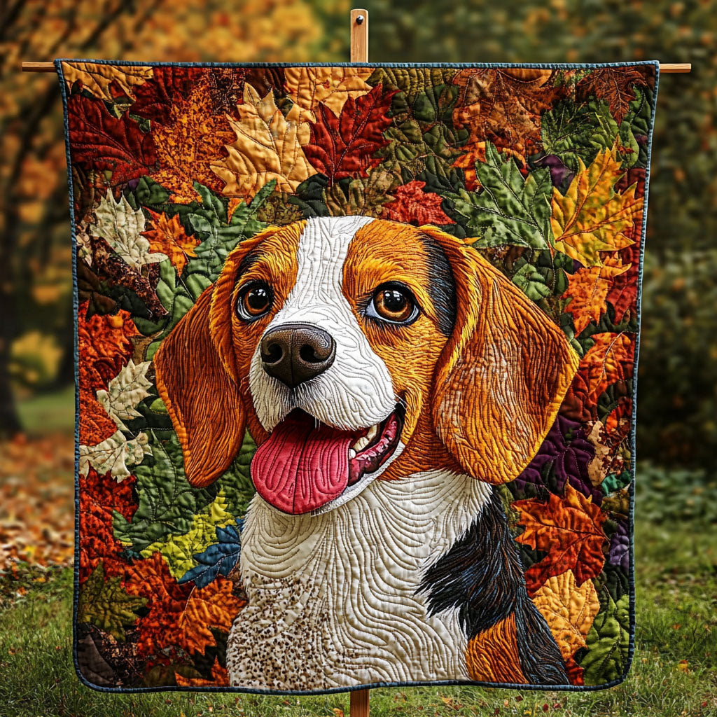 Beagle Autumn Delight Quilted Blanket - Throw (55" x 60")
