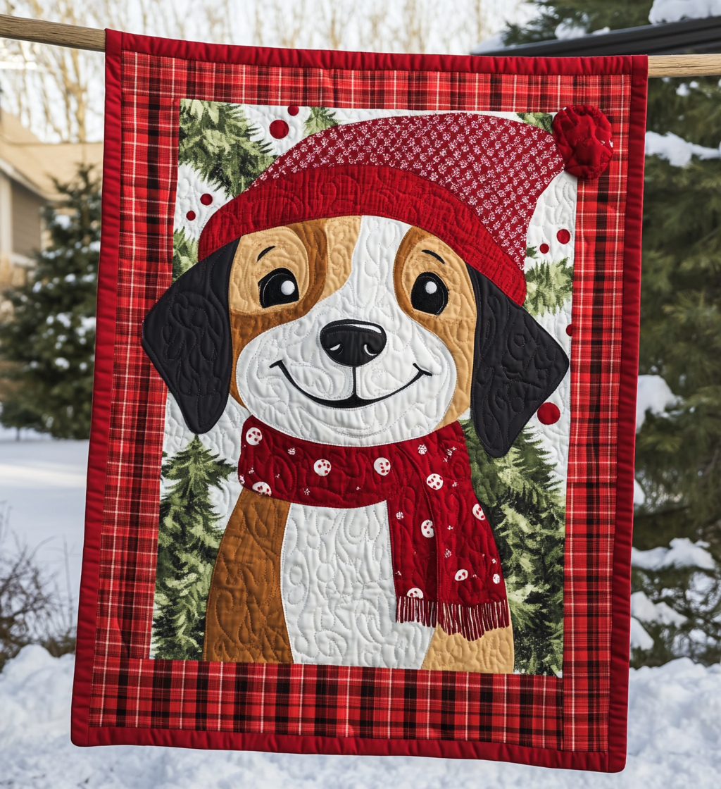 Beagle Christmas Magic Quilted Blanket - Throw (55" x 60")