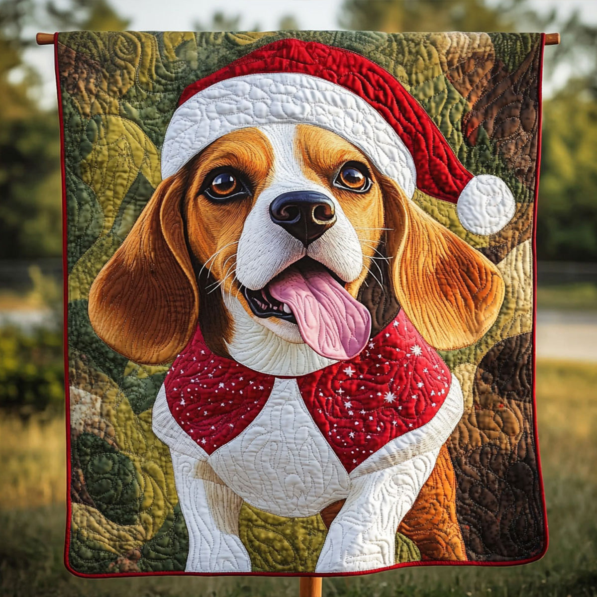 Beagle Festive Spirit Quilted Blanket - Throw (55" x 60")