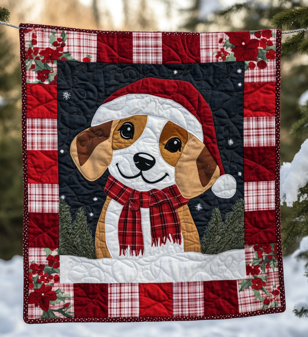 Beagle Frosty Fun Quilted Blanket - Throw (55" x 60")
