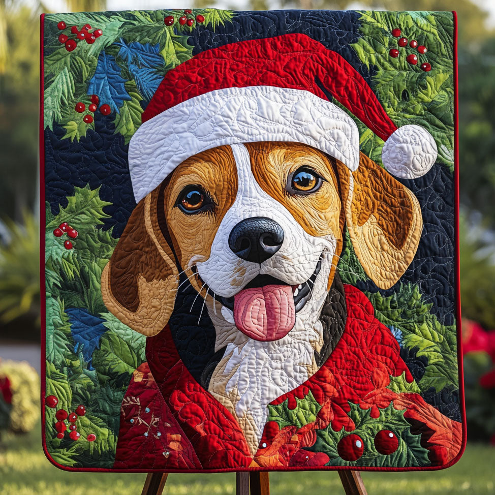 Beagle Holiday Delight Quilted Blanket - Throw (55" x 60")