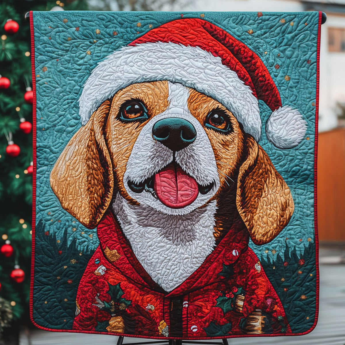Beagle Holiday Joy Quilted Blanket - Throw (55" x 60")
