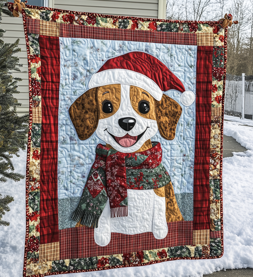 Beagle Holiday Joy Quilted Blanket - Throw (55" x 60")
