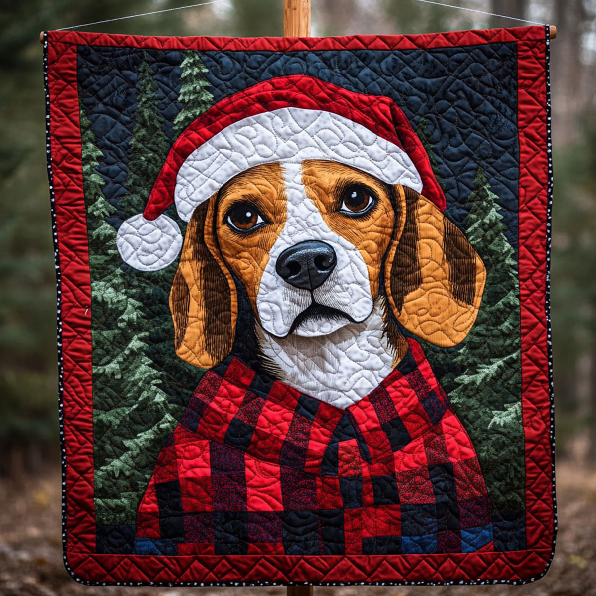 Beagle Holiday Magic Quilted Blanket - Throw (55" x 60")