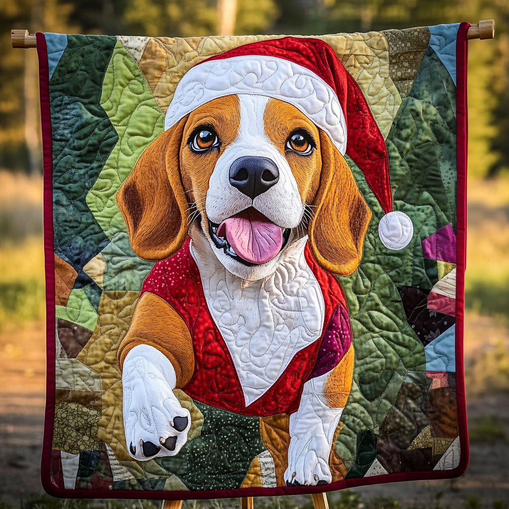 Beagle Winter Companion Quilted Blanket - Throw (55" x 60")