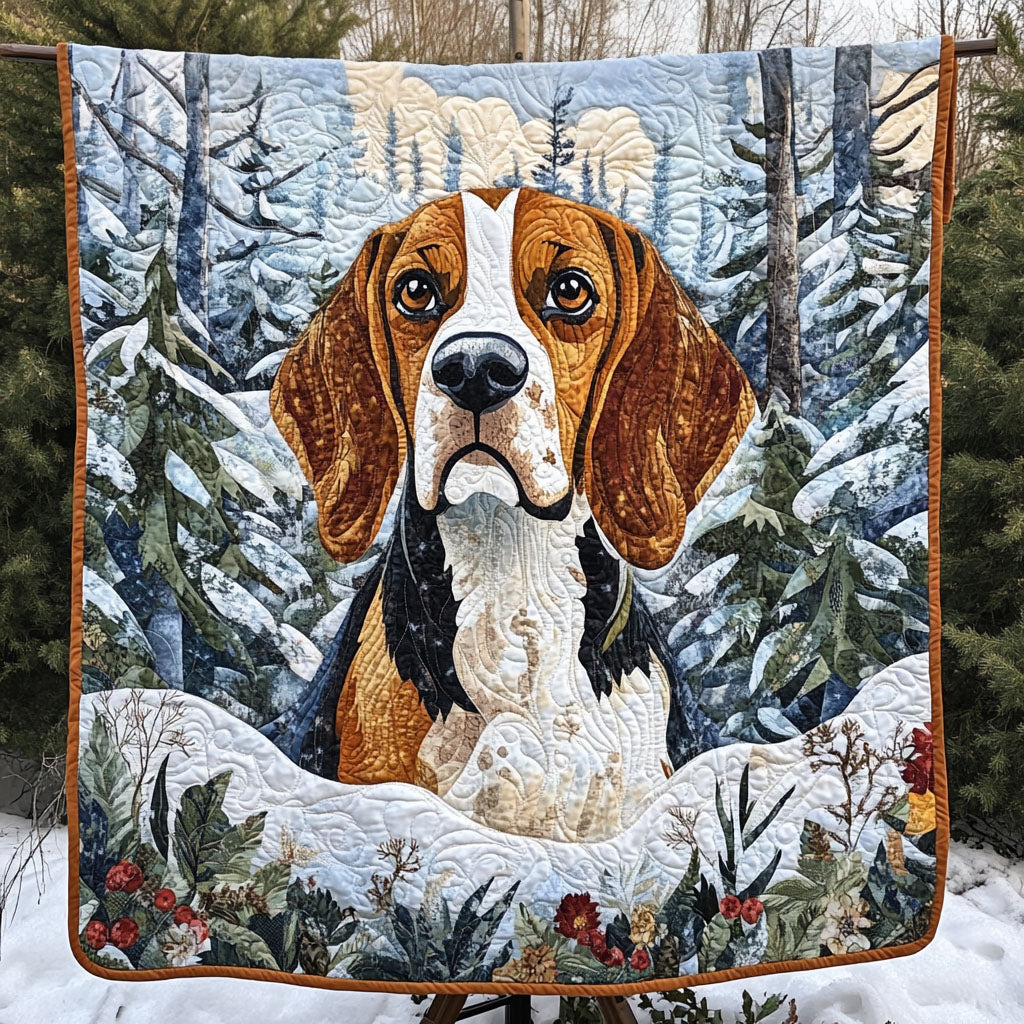 Beagle in the Woods Quilted Blanket - Throw (55" x 60")