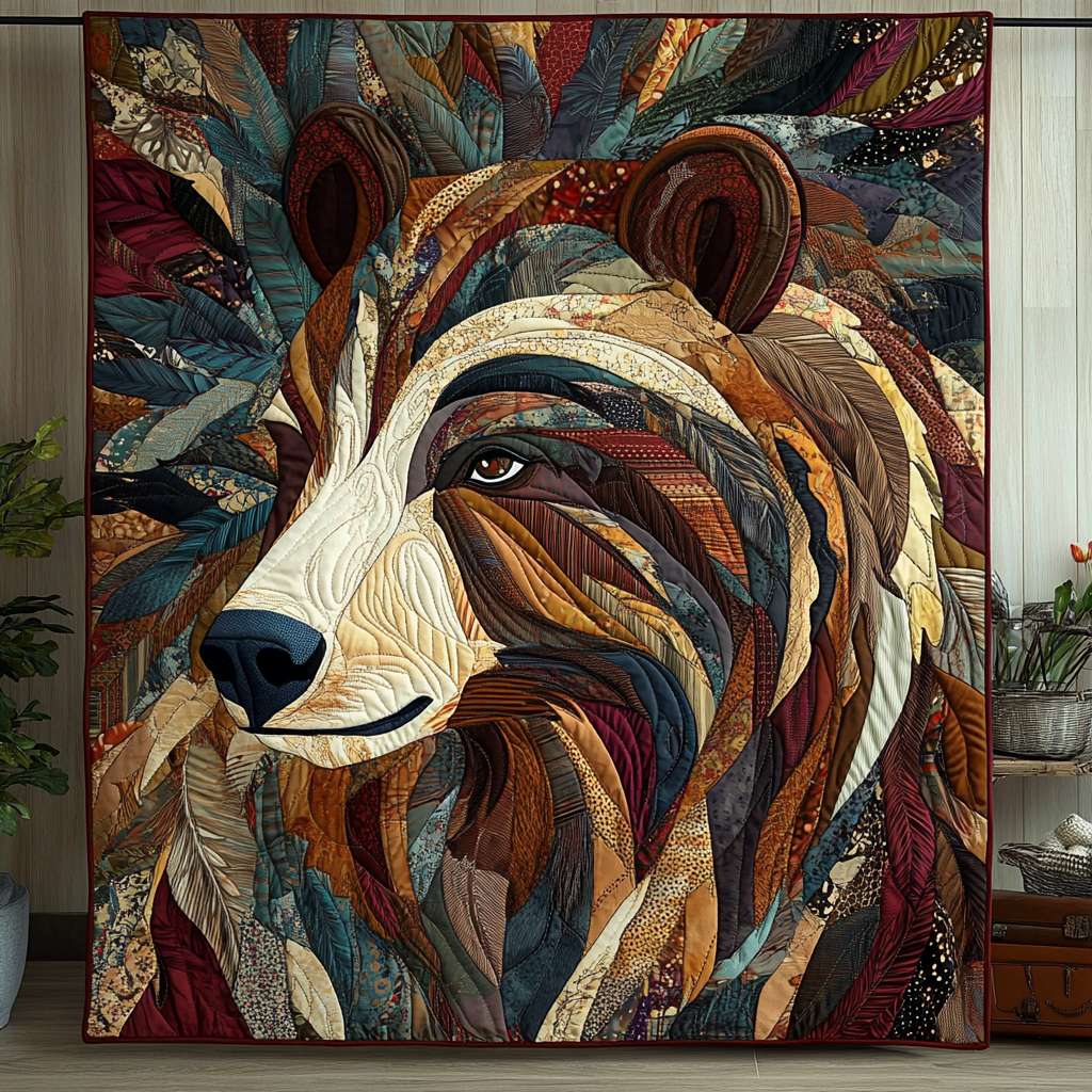 Bear Native Quilted Blanket - Throw (55" x 60")